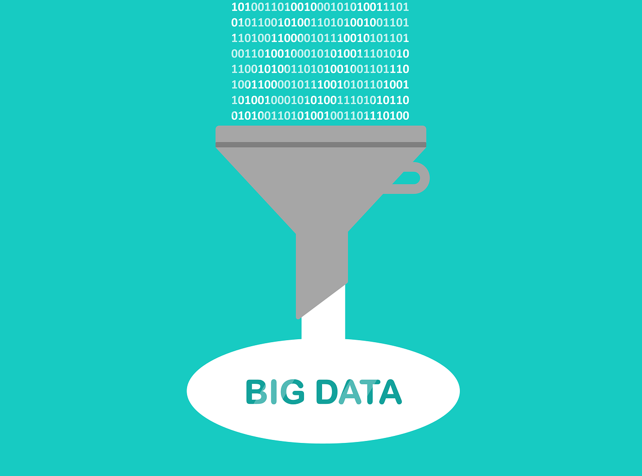 Ilustración que muestra un embudo de datos